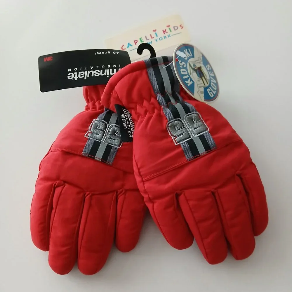 Capelli of New York Kids, - Red Thinsulate Ski Gloves